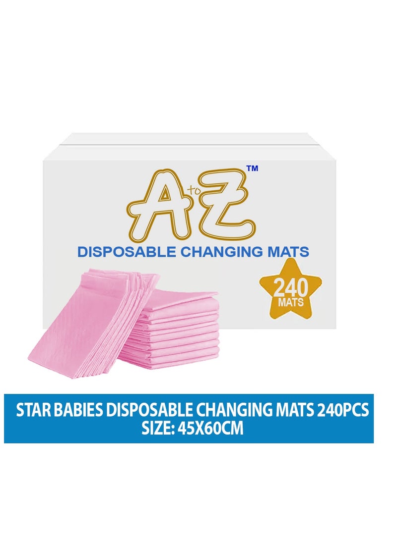 A TO Z A to Z - Disposable Changing Mat size (45cm x 60cm) Large- Premium Quality for Baby Soft Ultra Absorbent Waterproof - Pack of 240-Pink  - Image 2