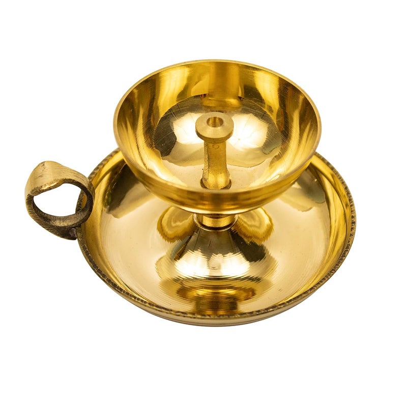 Spillbox Spillbox Traditional Brass Diya for Puja Pooja Aarti Arti Deepak Deepam Oil Lamp for Home Temple Puja Articles Decor Gifts Nandha Sampat 