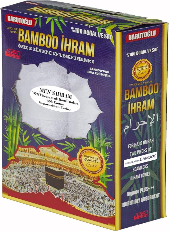 Modefa Islamic Men's Ihram Set for Hajj Umrah - 1 Set of 2 Pieces - Ehram Ahram Seamless Viscose Made from Bamboo + Cotton Towels 110 x 220cm (Combo: 5 Piece) - Image 3