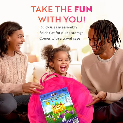 Playz 5pc Kids' Play Tents & Tunnels - Ball Pit for Toddlers, Basketball Hoop, Crawling Tubes, Pop-Up Playhouses, Baby Obstacle Course for Indoor or Outdoor Use - Image 3