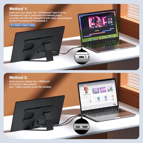 FLYTOCCA Portable Monitor, 16 Inch 1200P FHD, Horizontal and Vertical with Kickstand, Plug&Play, Built-in Speakers, Ultra-Thin Zero Frame,Travel Monitor for Laptop with Premium Smart Cover - Image 5