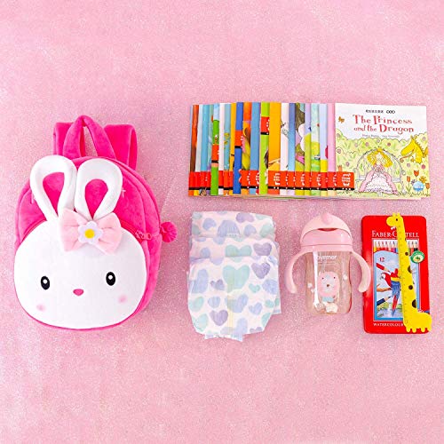 Black Hill Cute Kids Backpack Toddler Bag Plush Animal Cartoon Mini Travel Bag for Baby Girl Boy 1-6 Years (New-Konggi Rabbit) - Image 5