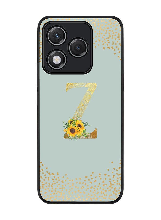 Stylizedd For Honor 400 Lite Case,Slim fit Camera Protection, Shockproof Thin Phone cover  - Custom Floral Monogram - Z  (Light Grey )