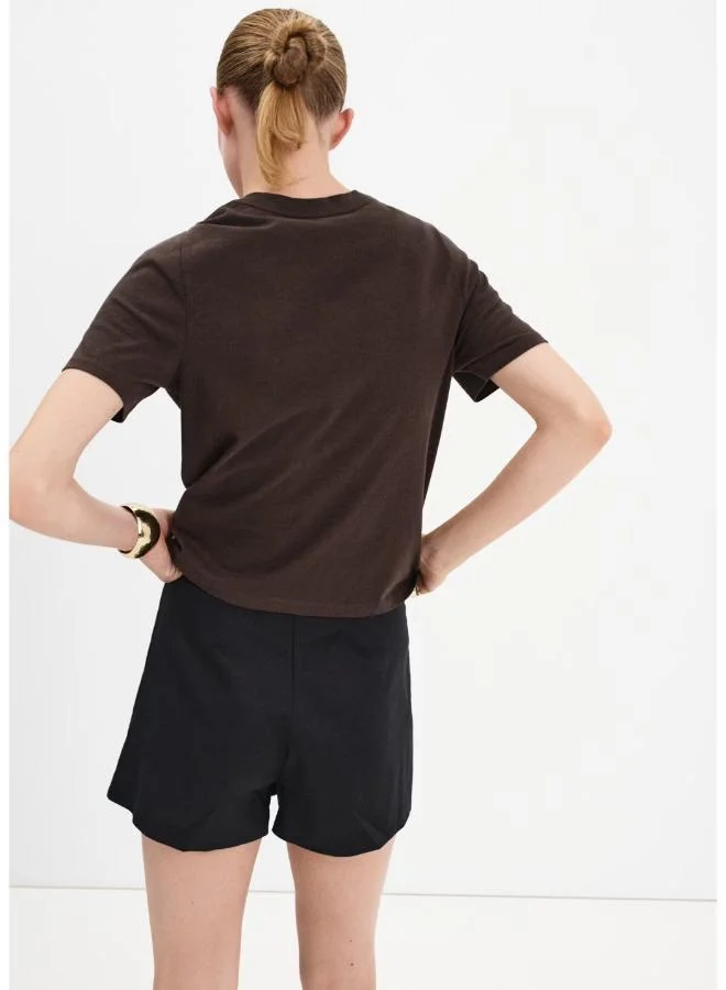 Mango Cotton T-Shirt With Floral Embroideries