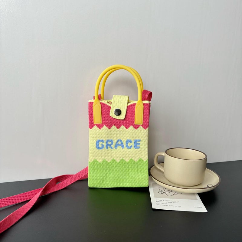 Ins Mobile Phone Bag Flower Knitted Bag Niche Versatile Shoulder Crossbody Bag Trendyy Tote Bag Flower Woven - Image 1