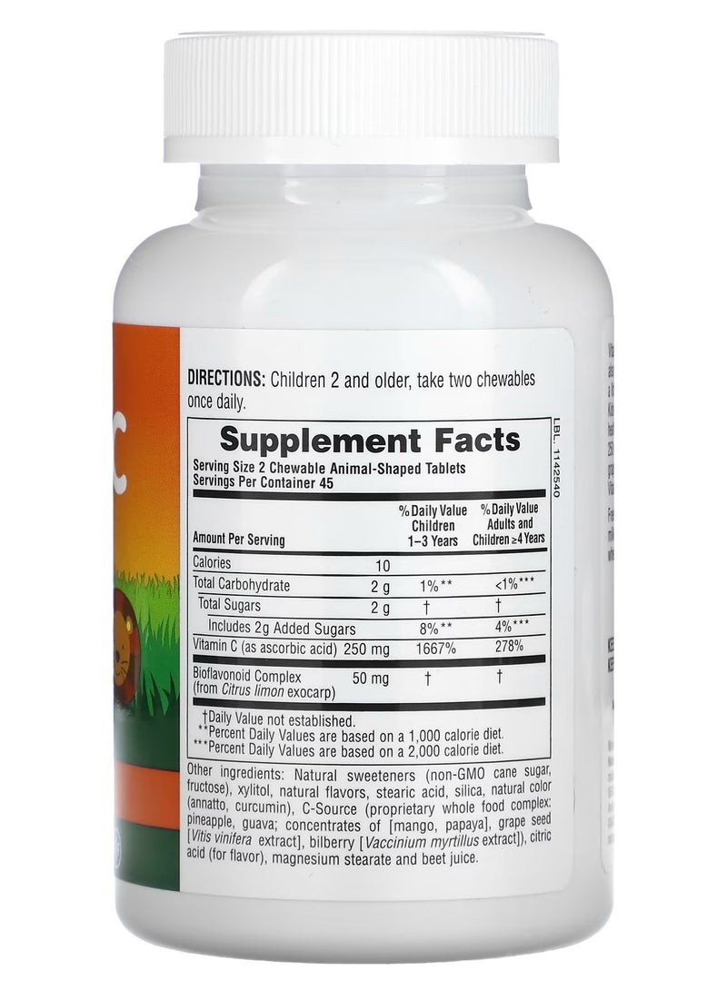 NaturesPlus Vitamin C, Orange Juice, 90 Animal-Shaped Tablets - Image 2