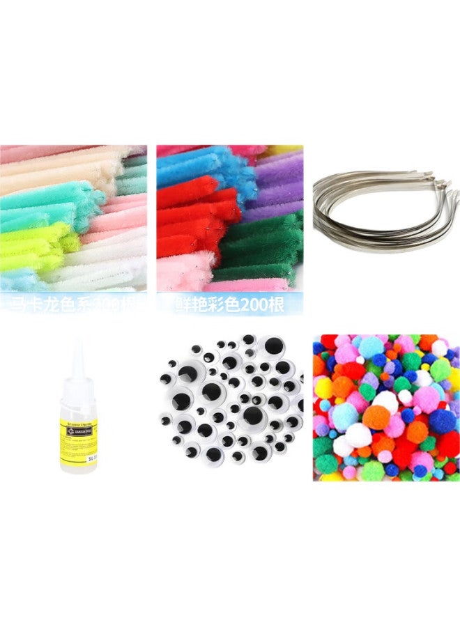 Letrel Lezhe Twist Tie Bouquet, Thickened Macaron Color, Handmade Diy Material Kit, Children'S Christmas Gift - Image 3