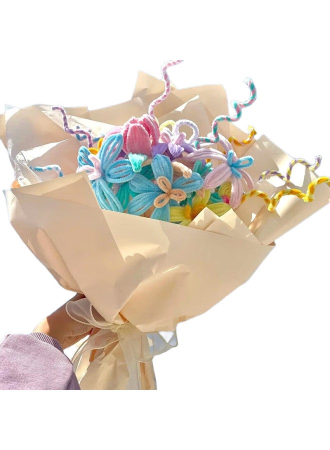 Letrel Lezhe Twist Tie Bouquet, Thickened Macaron Color, Handmade Diy Material Kit, Children'S Christmas Gift - Image 2
