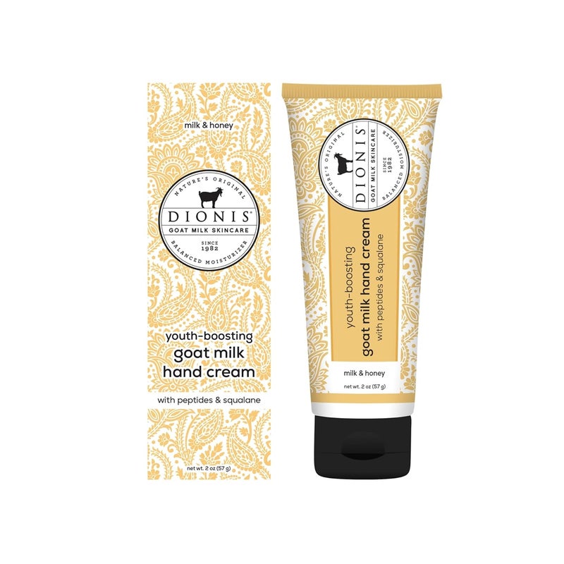Dionis Youth Boosting Goat Milk Hand Cream 2oz With Peptides and Squalane For More Vibrant and Healthy Skin Milk  Honey