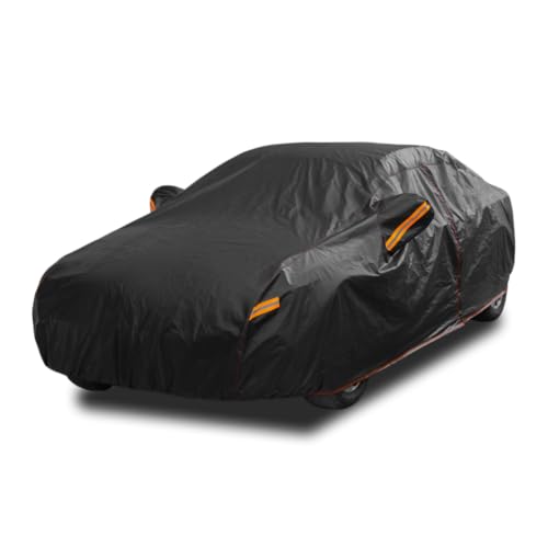 AltoCover 6 Layer Heavy Duty Car Cover Waterproof All Weather Protection with Cotton Liner, Universal Fit Cadillac Deville, Lincoln Continental Town, Ford Crown Victoria - Image 1