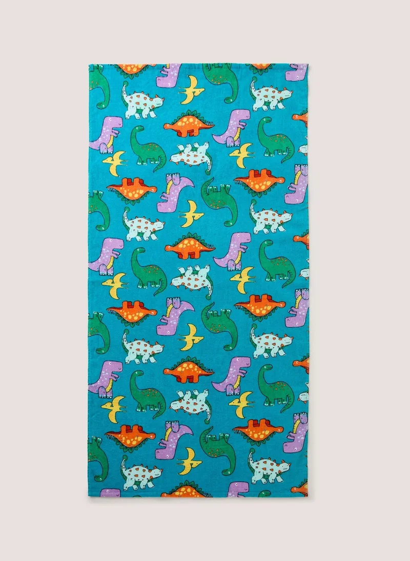 Matalan Kids Blue Dino Beach Towel