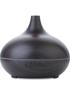 EcoGecko Dark Wood Grain Look Essential Oil Diffuser, Ultrasonic Diffusing Cool Mist Humidifier with Timers for Office Home Bedroom Baby Room Study Yoga Spa, with Timer and 7 Color Night Light 