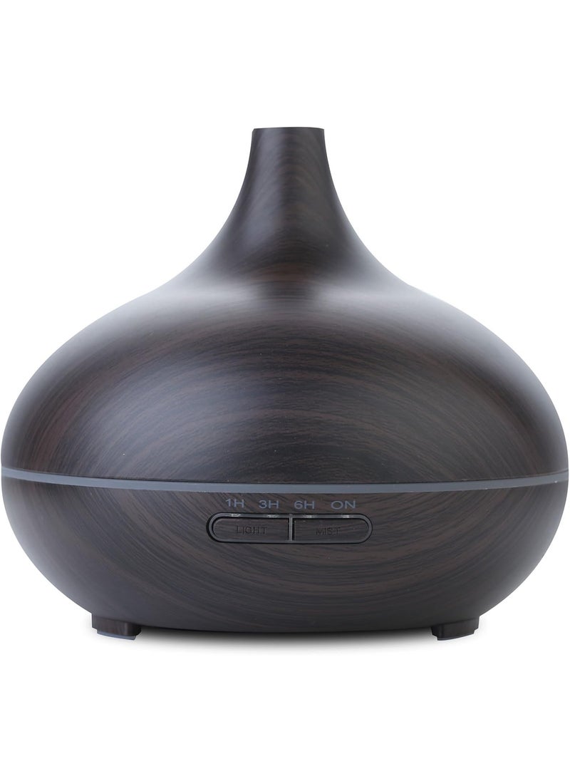 EcoGecko - Dark Wood Grain Look Essential Oil Diffuser, Ultrasonic Diffusing Cool Mist Humidifier with Timers for Office Home Bedroom Baby Room Study Yoga Spa, with Timer and 7 Color Night Light - Image 1