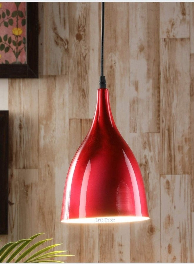 Avior Cafe Counter Ceiling Hanging Light, Pendant Lamp for Kitchen (Aluminum, Golden, Grey, Red) - Set of 3 Pieces - Image 4