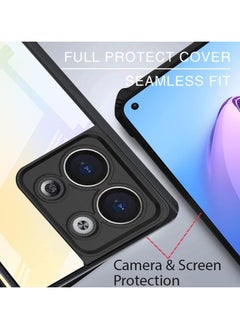 Generic For Oppo Reno 9 Pro Plus Hard Back Cover Q Series Case , Transparent Hard Back And Silicone Tpu Black Frame Compatible with Oppo Reno 9 Pro Plus (6.67'')  - Image 2
