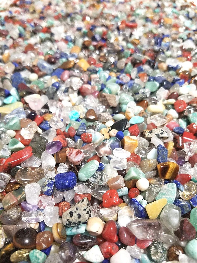 JM Future 11 Pounds/5000 Grams Mixed Natural Stones & Crystal Tumbled Chips Gemstone Crushed Pieces Irregular Shaped Jewelry Making Home Crafts Projects Flower Pot Fish Tank Decoration Gift - Image 1