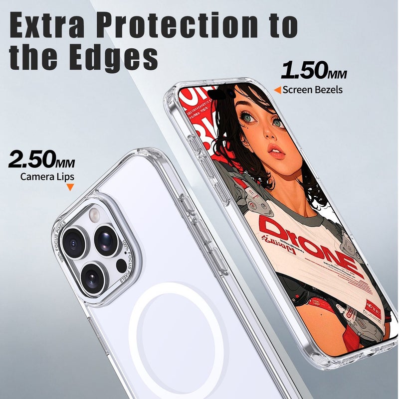 for iPhone 16 Pro Max Case Compatible with MagSafe,Magnetic Phone Case for iPhone 16 Pro Max,Skin-Friendly Hybrid TPU Hard Back Matte Cover,N52 Built-in Magnets,Metal Camera Frame Shockproof Case Clear - Image 4