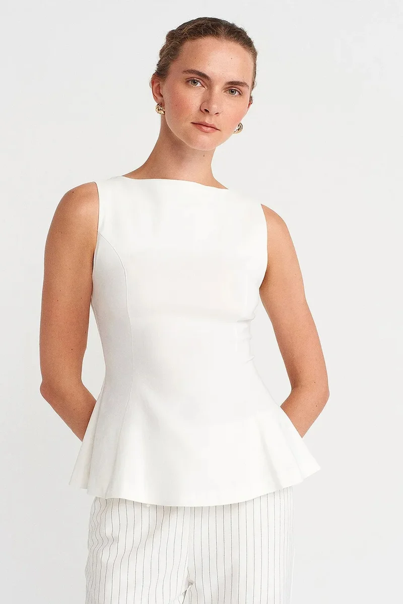 ديلفين DILVIN Fitted Seamless Peplum Top