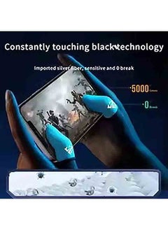 Generic 2 Pairs Gaming Finger Sleeves, Sweatproof Mobile Game Touchscreen Covers for Android/iOS, Includes Metal Storage Box  - Image 3