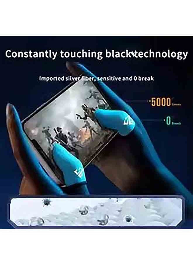 Generic - 2 Pairs Gaming Finger Sleeves, Sweatproof Mobile Game Touchscreen Covers for Android/iOS, Includes Metal Storage Box - Image 1