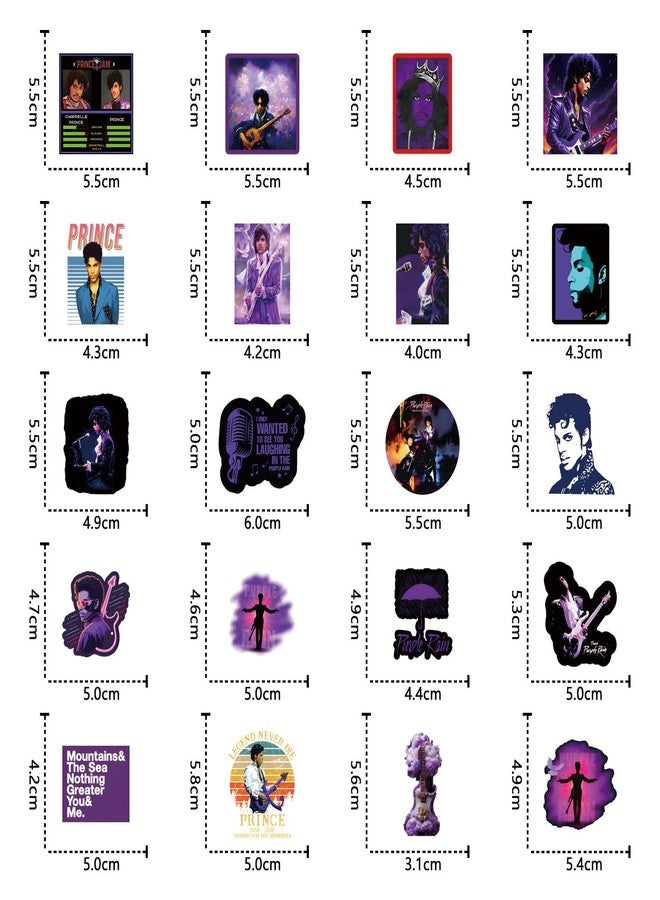 YEESACG 62Pcs Prince Sticker Pop Music Kawaii Waterproof Pack | Aesthetics Vsco Funny Cool Deacls Graffiti Stickers Vinyl for Water Bottle Skateboard Luggage Laptop - Image 3