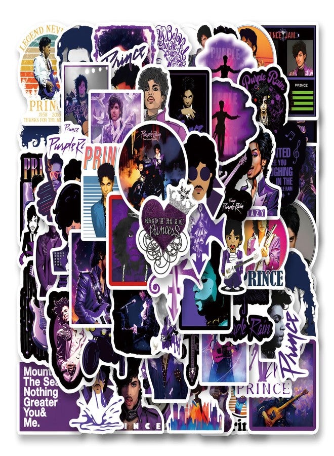 YEESACG 62Pcs Prince Sticker Pop Music Kawaii Waterproof Pack | Aesthetics Vsco Funny Cool Deacls Graffiti Stickers Vinyl for Water Bottle Skateboard Luggage Laptop - Image 2