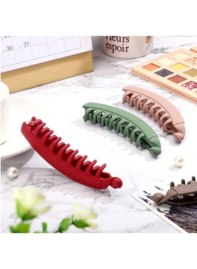 بيردوير مشابك شعر على شكل موزة مكونة من 4 قطع من بيردوير لتصفيفات الشعر للنساء والفتيات باللون الأسود اللامع مع مشابك شعر ذاتية القفل - Image 5