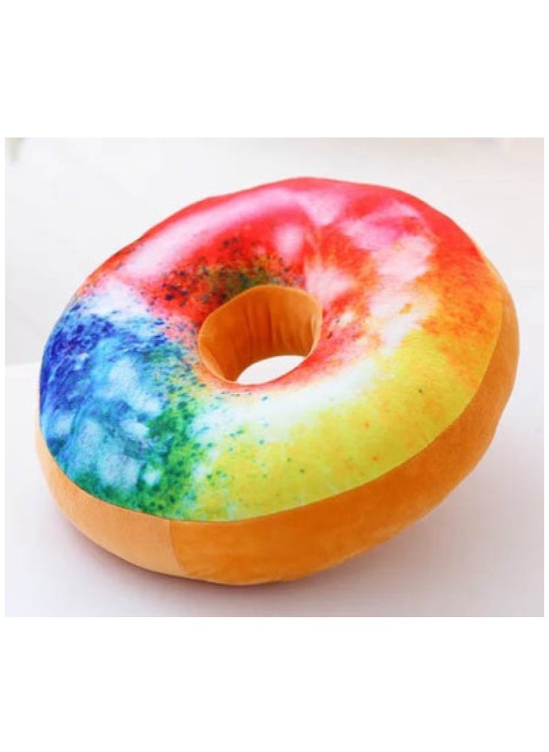Bluejw Round Doughnut Back Stuffed Cushion Throw Pillow Plush Play Toy Doll For Office Chair Car Seat Diameter: 40cm/15.7 inch  - Image 1
