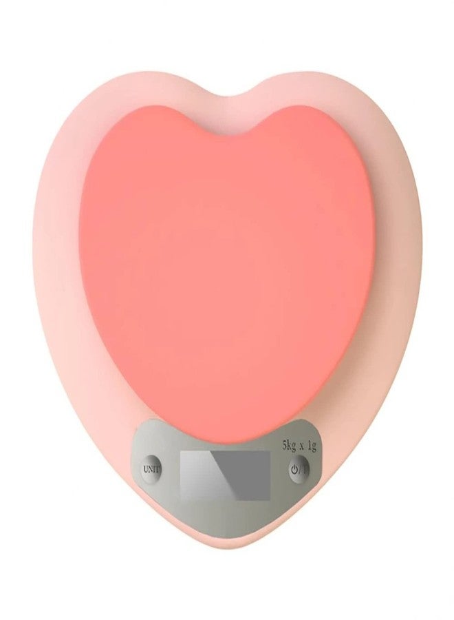 Soseelnee ميزان مطبخ لطيف، ميزان طعام رقمي بشاشة LCD، سعة 5 كجم (11 رطل)، قياس دقيق للوزن 1 جم (0.03 أونصة) للخبز والطبخ (وردي) - Image 1