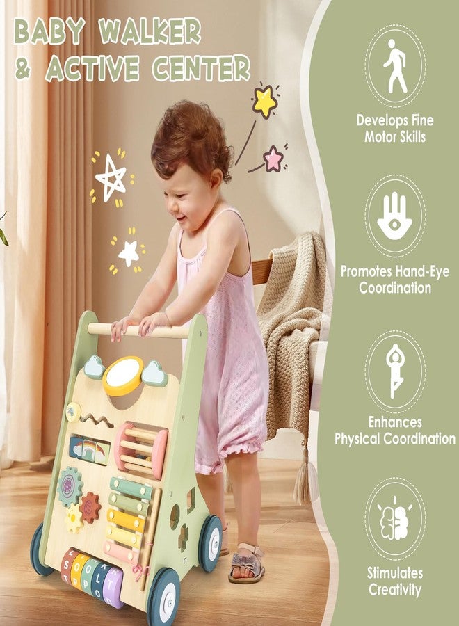 Takeeyce Baby Push Walker, Wooden Baby Walker with Wheels, Montessori Walker for Babies 12 Months, Adjustable Speed Push Walking Toys for Boys & Girls 1 Year Old, Christmas Birthday Gifts for Toddler - Image 5