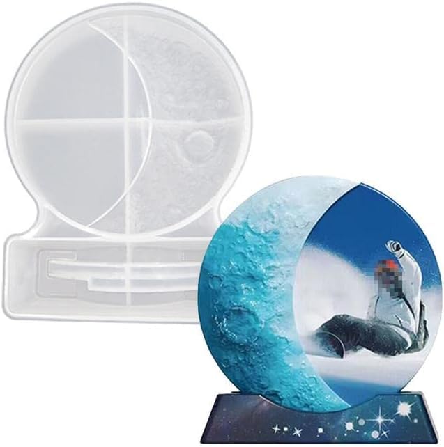 Snoogg SNOOGG Resin Cresent Moon Shape Resin Mold for Photo Silicone Mold, Picture Frame Epoxy Casting with 12 Bag Glitter 10 gram Each - Image 5