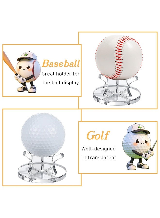 3PCS Acrylic Ball Holder - Clear Ball Storage Stand for Football Baseball Basketball, Sports Accessories for Display Stand, Non-Slip Display Rack Case for Home Stuff - Image 2