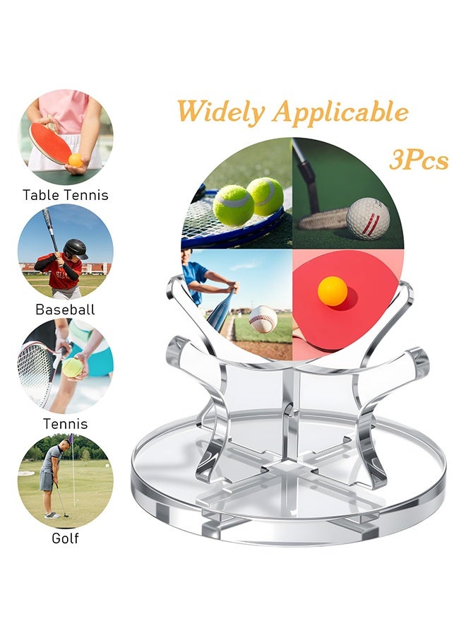 3PCS Acrylic Ball Holder - Clear Ball Storage Stand for Football Baseball Basketball, Sports Accessories for Display Stand, Non-Slip Display Rack Case for Home Stuff - Image 5