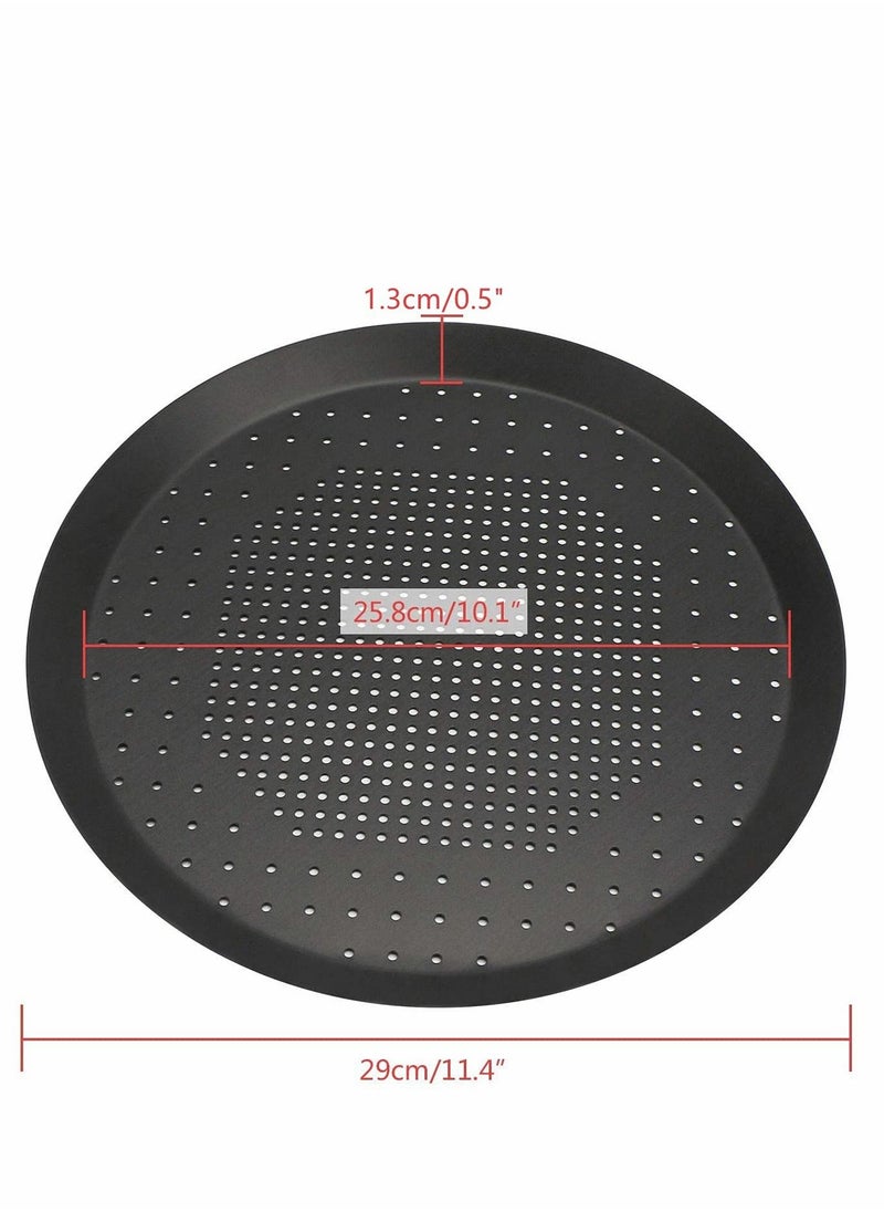 NIBEMINENT - Pizza Pan with Holes, 10 inch Crisper Cooking Pan, Thickened Steel Tray for Oven, Round Perforated Baking Home & Restaurant Kitchen Tool - Image 1