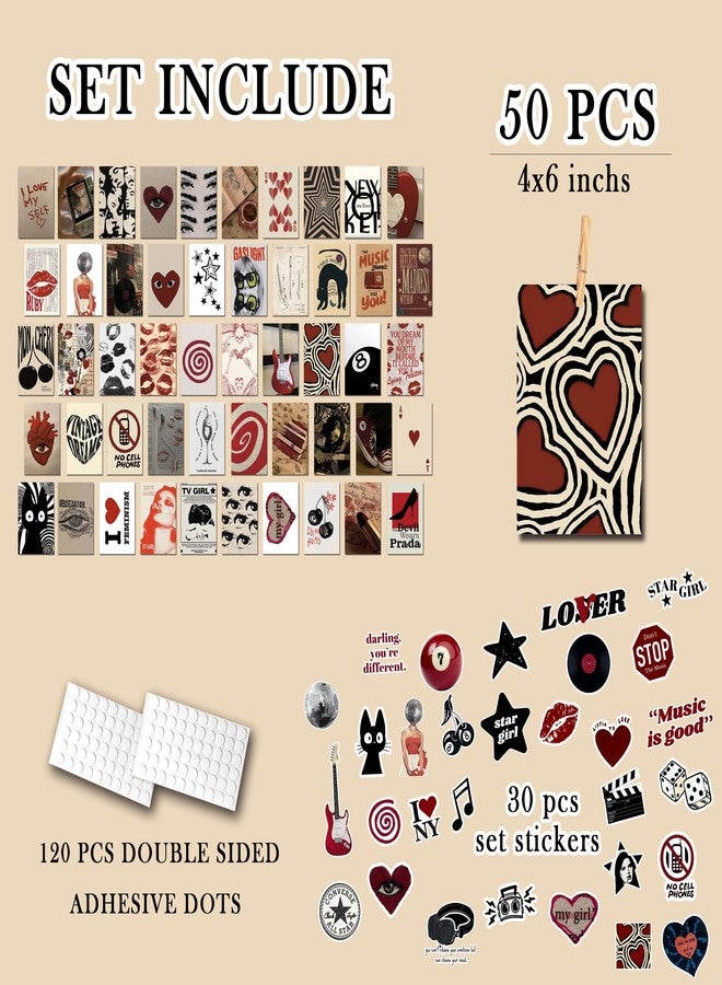 Kizbok Downtown Girl Room Decor Y2K Posters, 50pcs Vintage Downtown Girl Poster Set with Stickers, Retro Y2K Room Decor 4x6 Wall Collage Kit for Teen Girls Bedroom Decor - Image 2