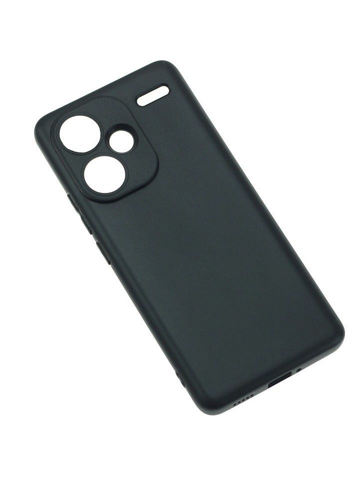 Generic - Xiaomi Redmi Note 13 Pro Plus 5G Black Mobile Phone Case Cover, Soft Back Cover + Frosted Design + Raised Full Camera Protection - Image 1