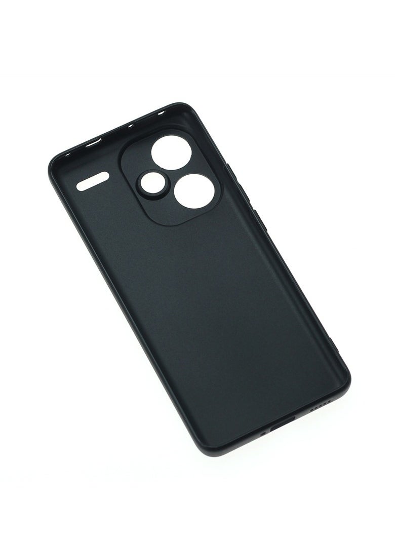 Generic - Xiaomi Redmi Note 13 Pro Plus 5G Black Mobile Phone Case Cover, Soft Back Cover + Frosted Design + Raised Full Camera Protection - Image 1