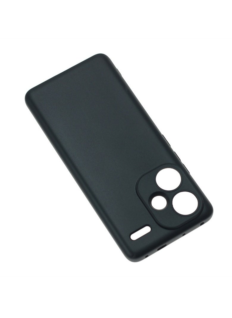 Generic - Xiaomi Redmi Note 13 Pro Plus 5G Black Mobile Phone Case Cover, Soft Back Cover + Frosted Design + Raised Full Camera Protection - Image 1