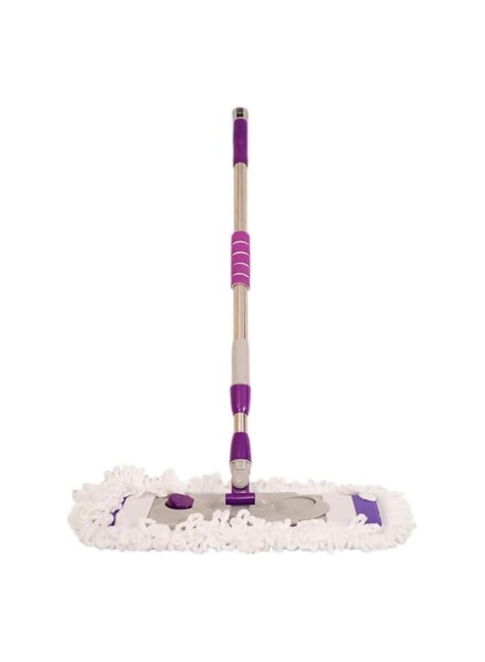 Durable, large microfiber broom with extendable and adjustable telescopic handle for cleaning wet or dry floors - 53 cm width - Image 1