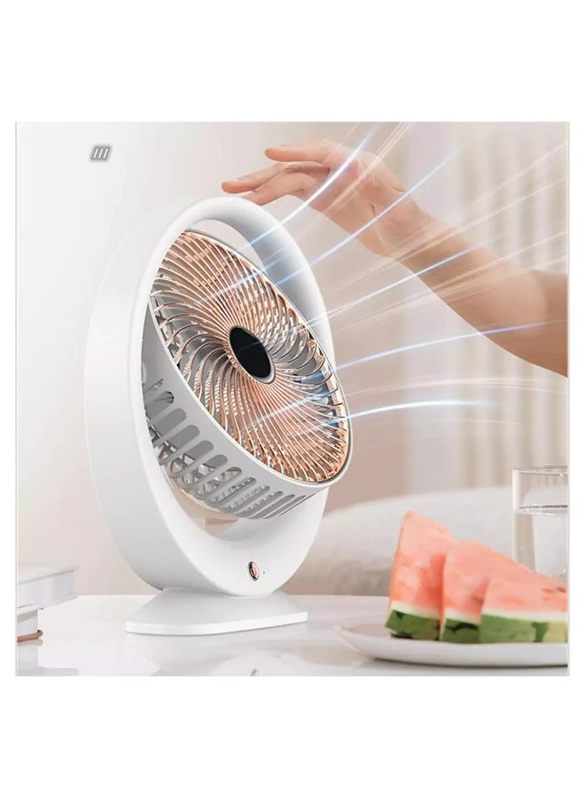 Microplus مروحة مكتب صغيرة USB، هواء قوي، مروحة شخصية صامتة للغاية مع ميل 180° قابلة للطي، للاستخدام في المكتب، سطح المكتب، غرفة النوم بيضاء MP-722 - Image 3