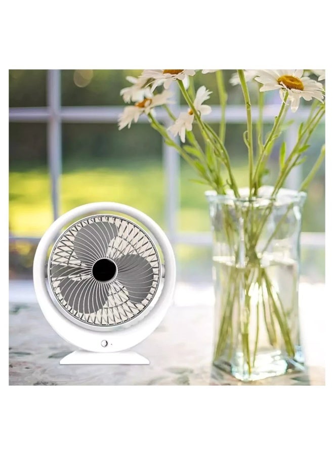 Microplus مروحة مكتب صغيرة USB، هواء قوي، مروحة شخصية صامتة للغاية مع ميل 180° قابلة للطي، للاستخدام في المكتب، سطح المكتب، غرفة النوم بيضاء MP-722 - Image 2