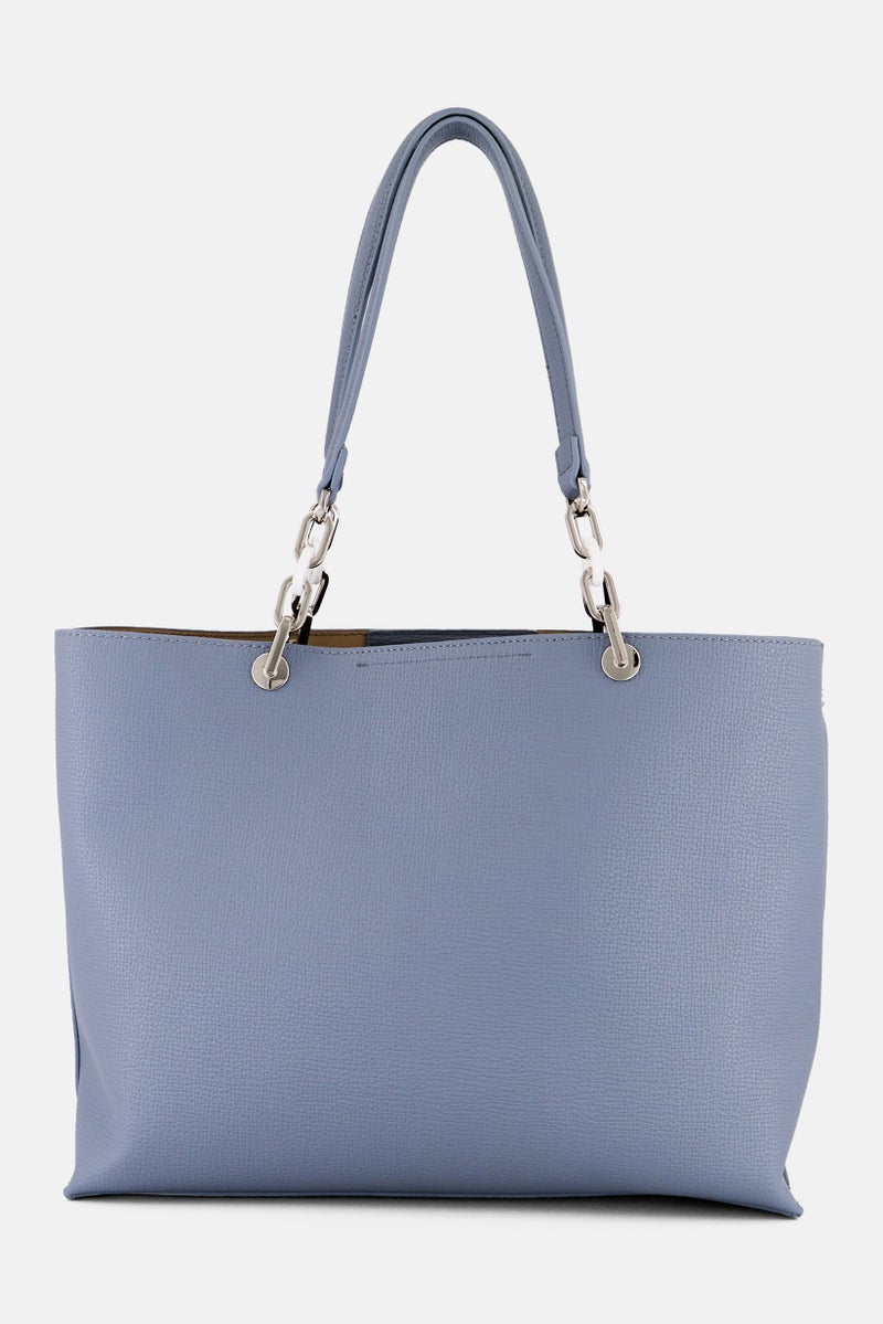 SISLEY Women Brand Logo Shoulder Bag, Stone Blue - Image 2