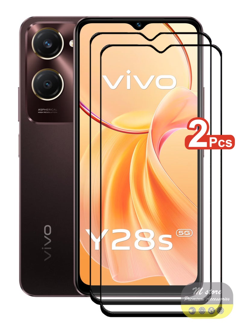 Generic - 2 Pieces For Vivo Y28s 5G Screen Protector – Edge to Edge Tempered Glass Screen Protector, High Transparency, Delicate Touch, Anti-Explosion, Smooth Arc Edges, Easy Installation - Image 1