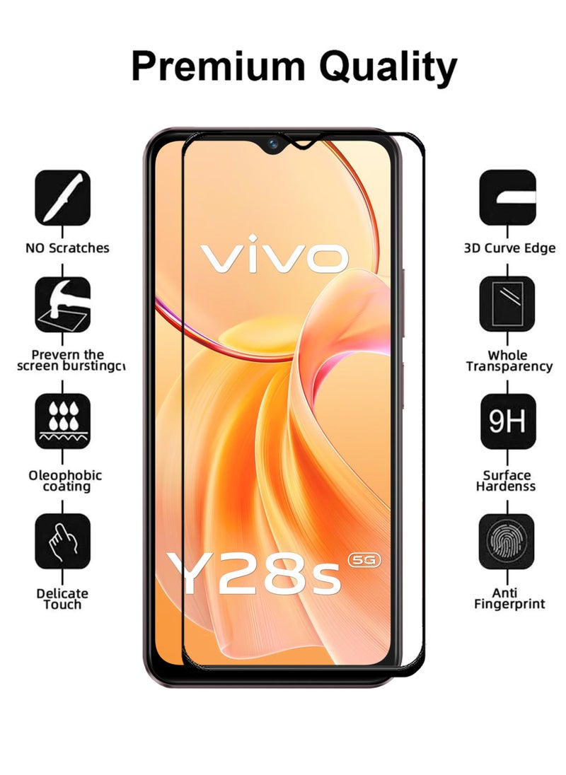Generic - 2 Pieces For Vivo Y28s 5G Screen Protector – Edge to Edge Tempered Glass Screen Protector, High Transparency, Delicate Touch, Anti-Explosion, Smooth Arc Edges, Easy Installation - Image 1