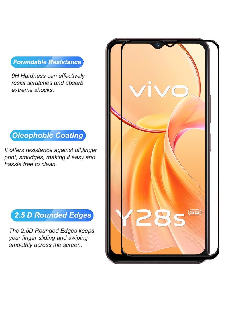 Generic - 2 Pieces For Vivo Y28s 5G Screen Protector – Edge to Edge Tempered Glass Screen Protector, High Transparency, Delicate Touch, Anti-Explosion, Smooth Arc Edges, Easy Installation - Image 1