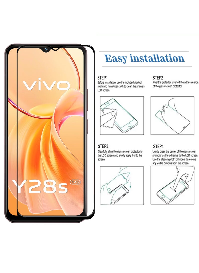 Generic - 2 Pieces For Vivo Y28s 5G Screen Protector – Edge to Edge Tempered Glass Screen Protector, High Transparency, Delicate Touch, Anti-Explosion, Smooth Arc Edges, Easy Installation - Image 1