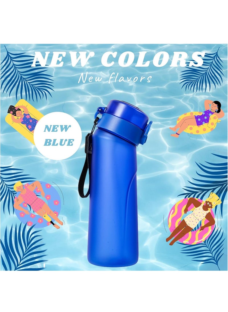 Generic - A1r Up Bottle with 5 Pieces Flavoured Pods, 750ml Air Water Bottle, Scent Up Water Cup Suitable for Outdoor/Sports/Fitness/Fashion, 0 Sugar, 0 Calorie (Blue) - Image 1