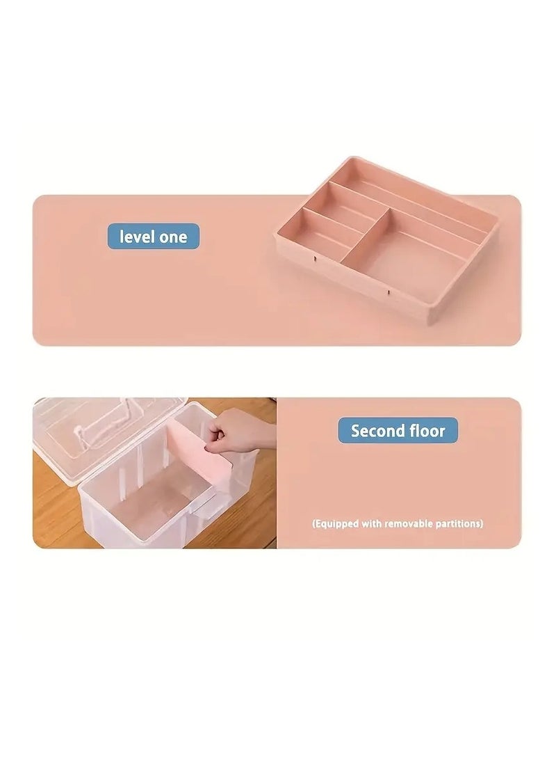 أوريتي 1 جهاز كمبيوتر مربع تخزين طلاء الأظافر ، تصميم طبقة مزدوجة ، يمكن تخزين طلاء الأظافر ، اختفاء ومجموعات مانيكير - Image 3