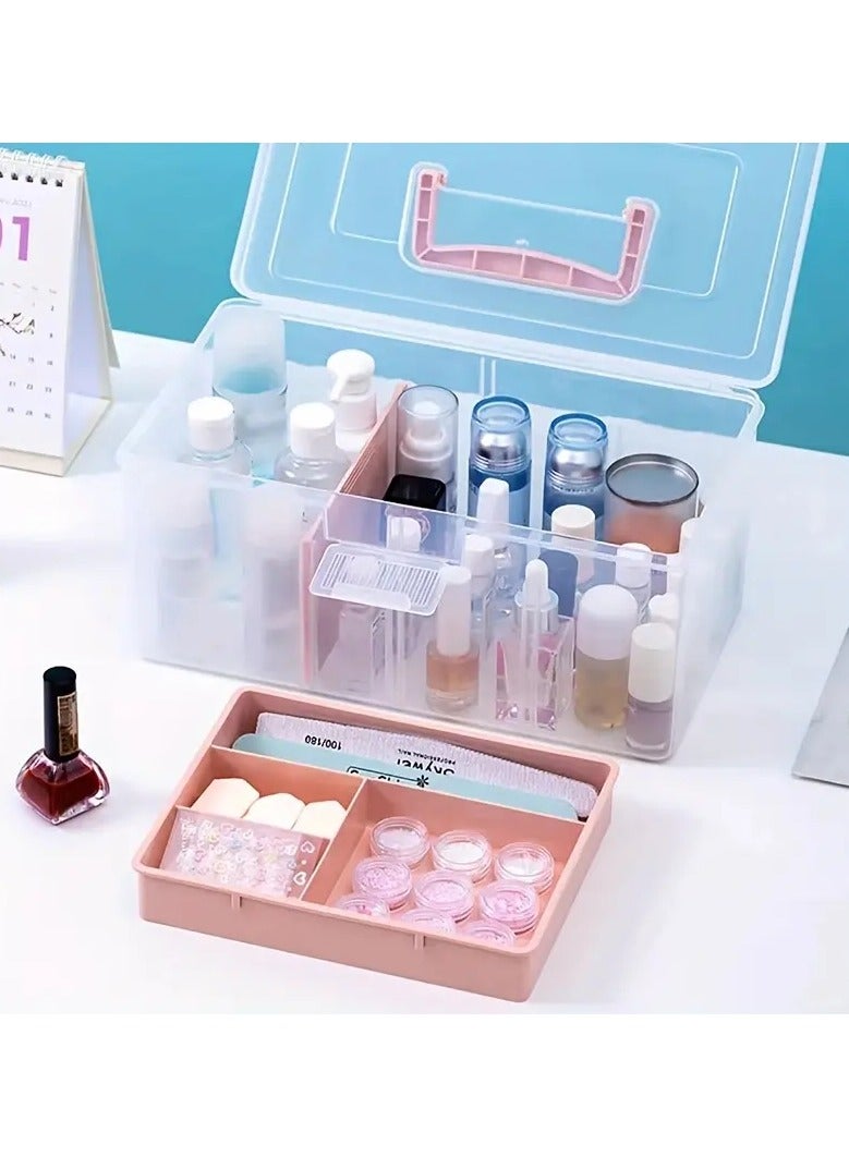 أوريتي 1 جهاز كمبيوتر مربع تخزين طلاء الأظافر ، تصميم طبقة مزدوجة ، يمكن تخزين طلاء الأظافر ، اختفاء ومجموعات مانيكير - Image 5
