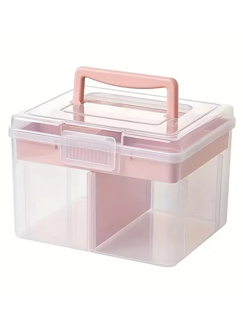 1 جهاز كمبيوتر مربع تخزين طلاء الأظافر ، تصميم طبقة مزدوجة ، يمكن تخزين طلاء الأظافر ، اختفاء ومجموعات مانيكير